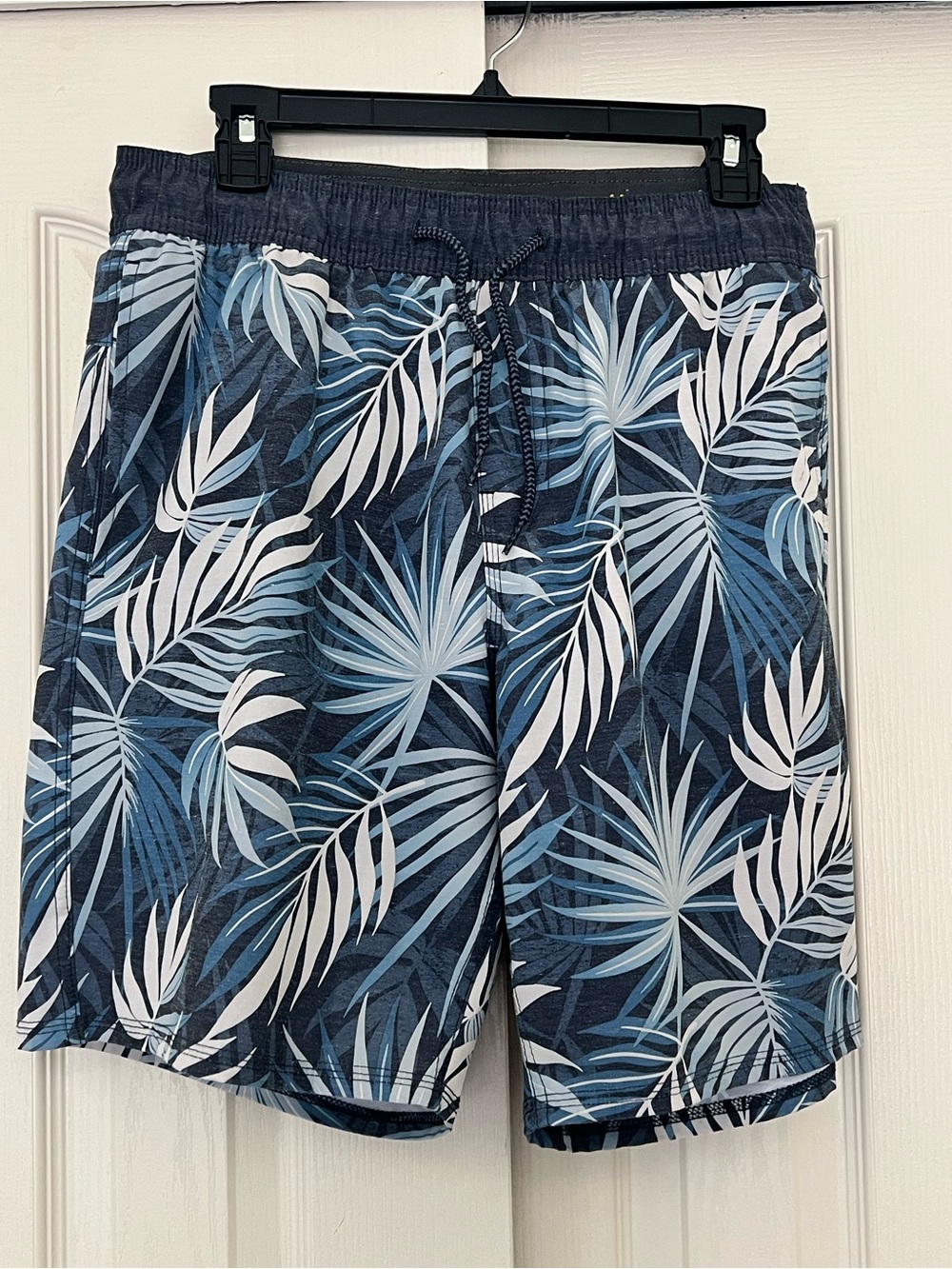 Hang Ten Navy and White Tropical Palm Swim Trunks